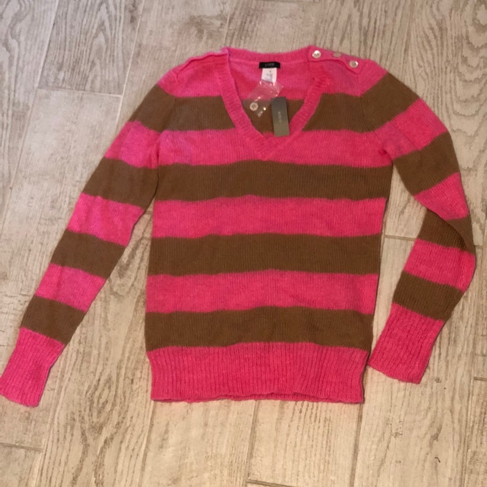 Pink and Camel J.Crew Sweater